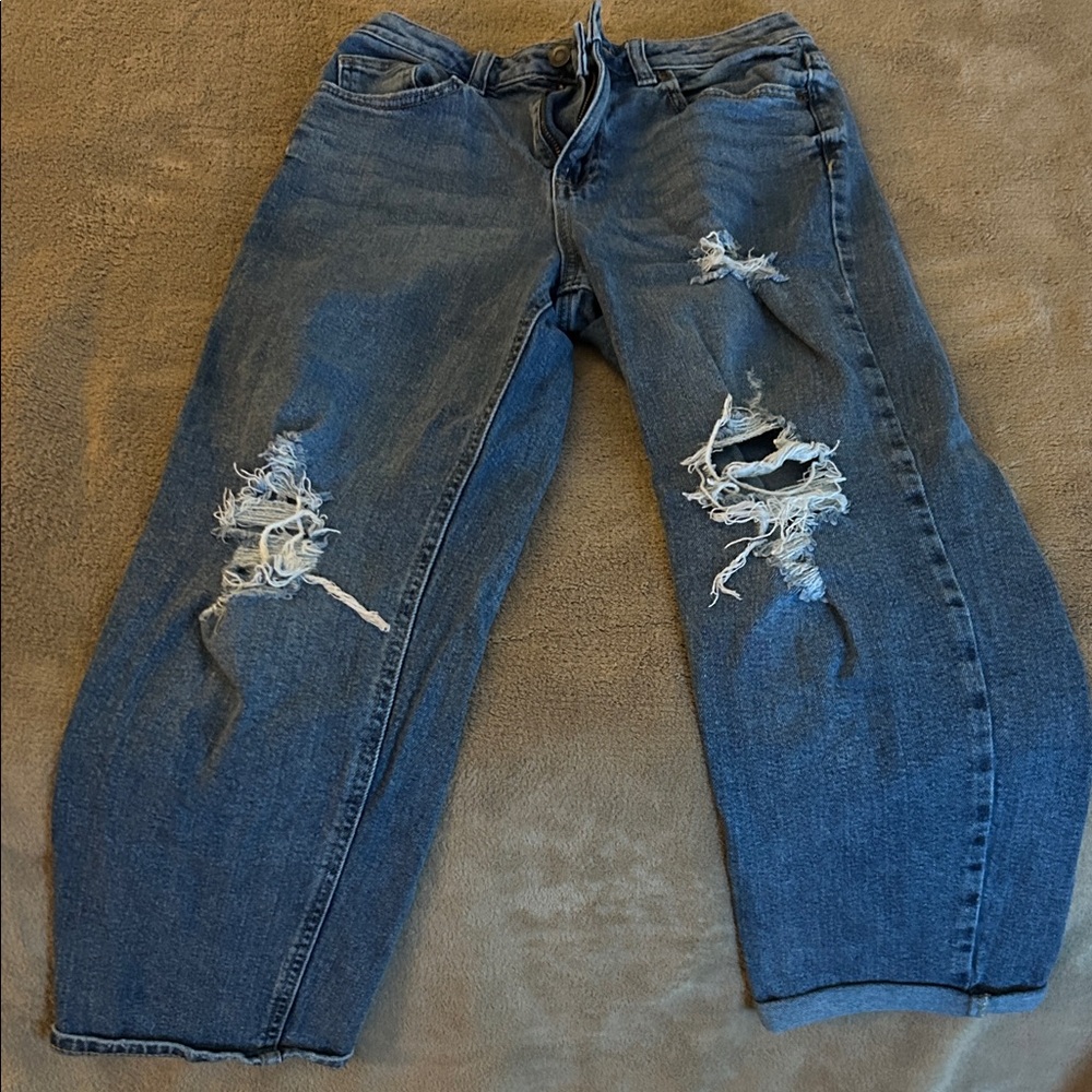 Girls Distressed Jeans - Boyfriend Mid Rise